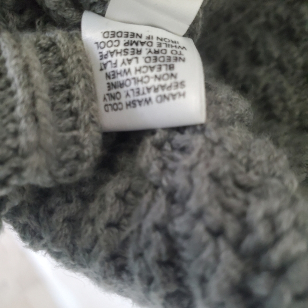 Express NWT Women's Y2K Gray Cowl Neck Cable Knit Cap Sleeve Sweater Mini Dress - Picture 7 of 9